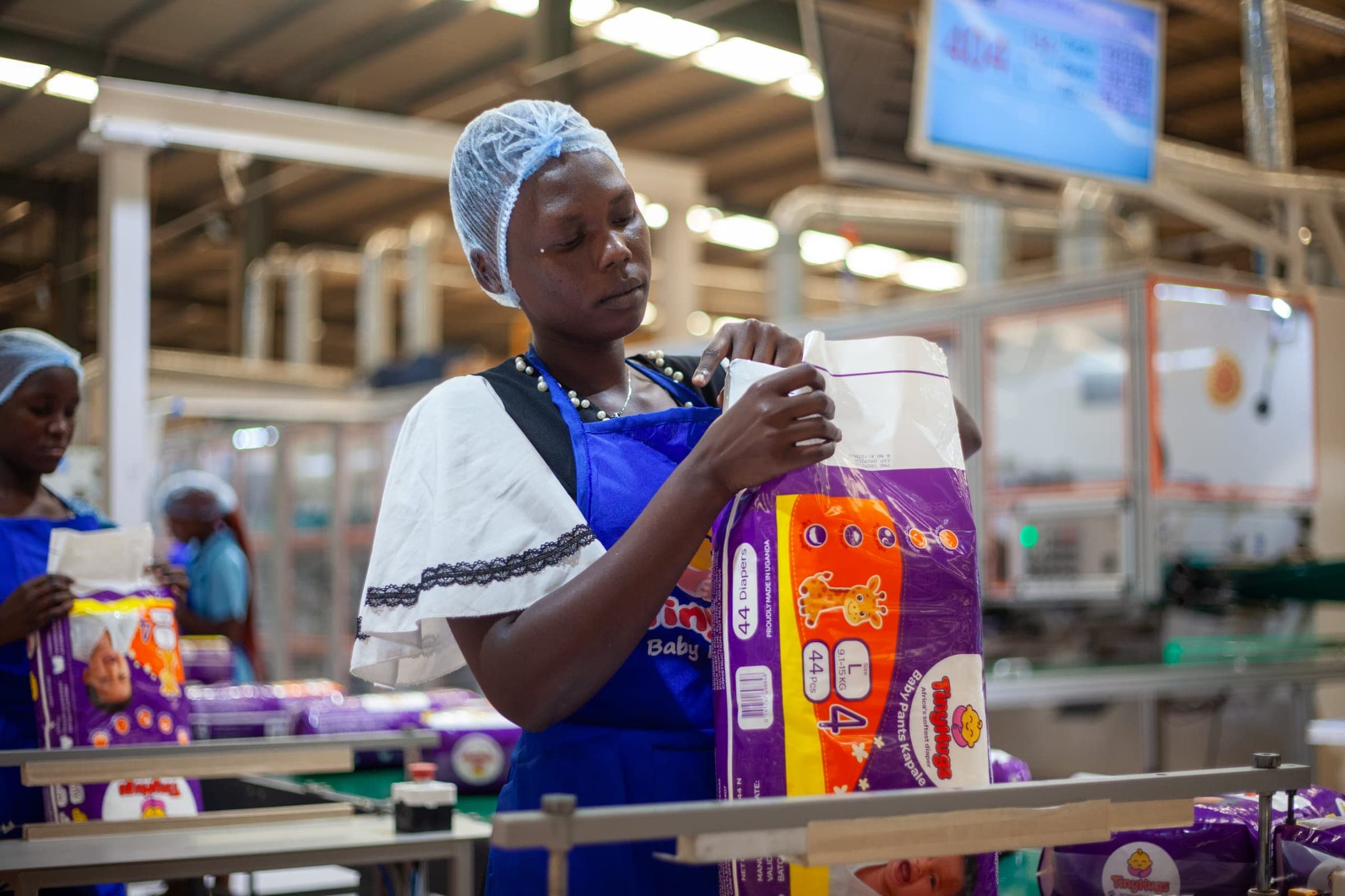 A finished pack being inspected before release